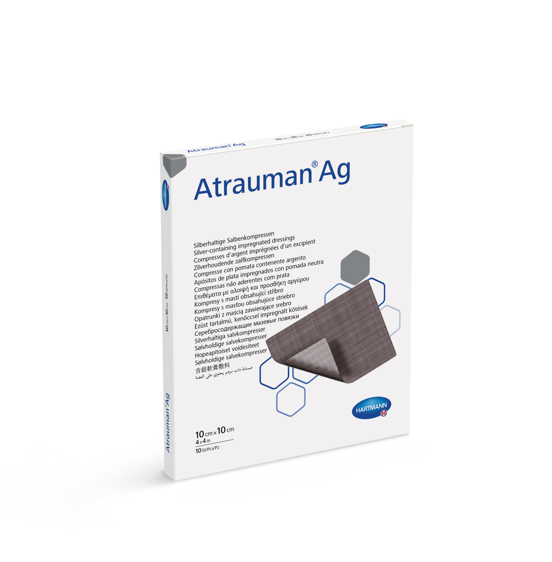 Atrauman Ag Triglyceride Polyester Metallic Silver 10x10cm